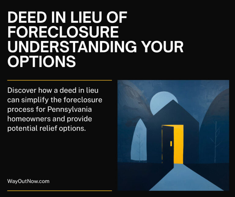 Deed in lieu of foreclosure explained for Pennsylvania homeowners, with an open-door illustration symbolizing a way forward