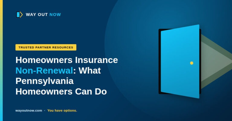 Homeowners insurance non-renewal Pennsylvania - Way Out Now open door illustration